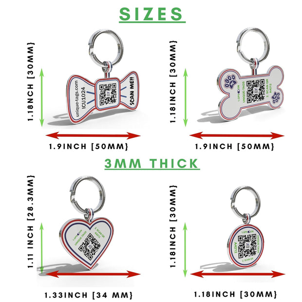 Heart Pet Tags Navy