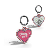 Dark Pink Im Lost Heart Shaped Epoxy QR Tag