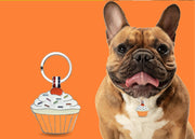 Orange Cupcake Shaped Engravable Tag