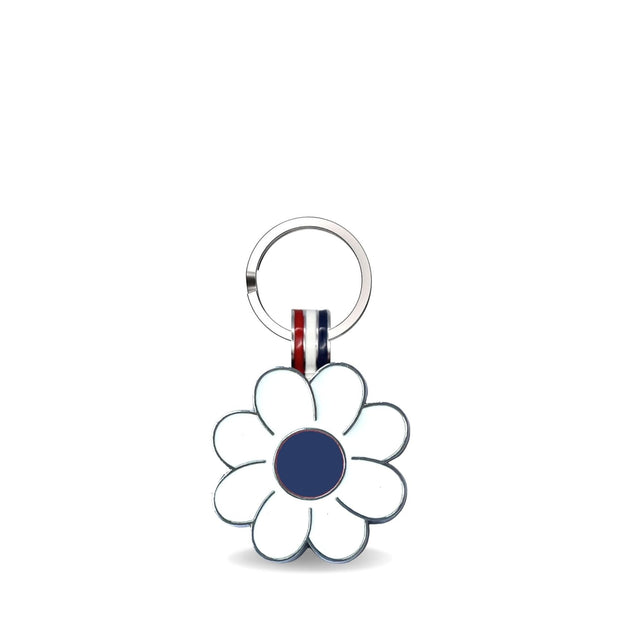 Navy Daisy Shaped Engravable Tag