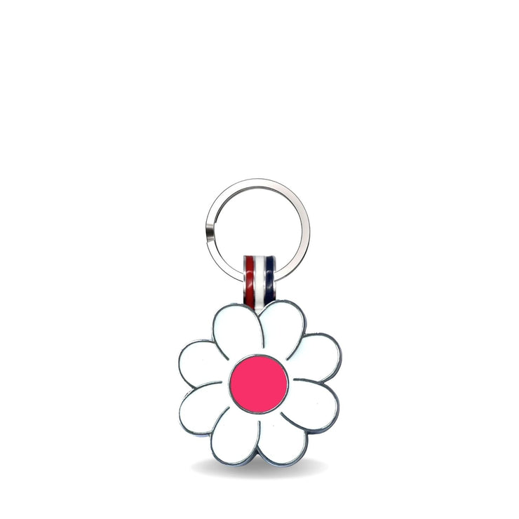 Dark Pink Daisy Shaped Engravable Tag