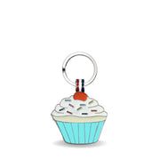 Aqua Cupcake Shaped Engravable Tag