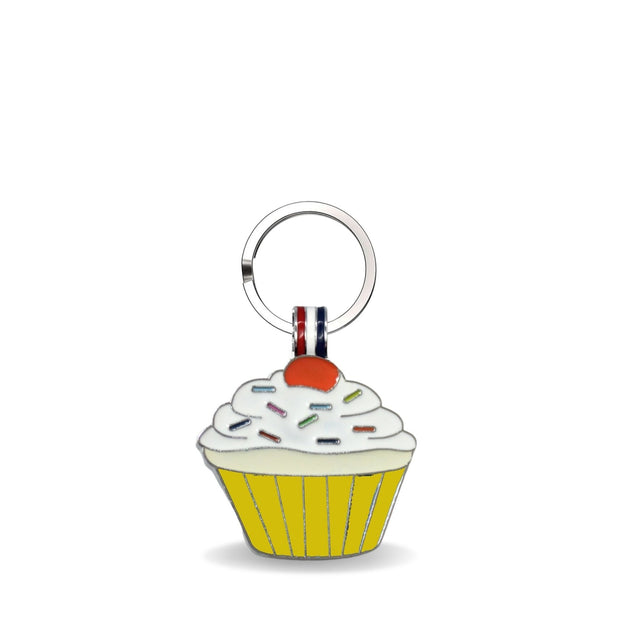 Yellow Cupcake Shaped Engravable Tag