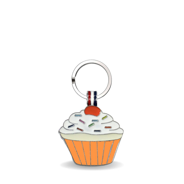 Orange Cupcake Shaped Engravable Tag