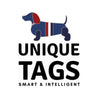 Navy Dog & Bone Round Shaped Epoxy QR Tag