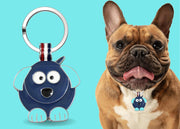 Aqua Cute Dog Shaped Engravable Tag