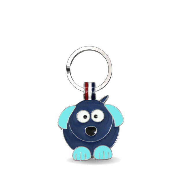 Aqua Cute Dog Shaped Engravable Tag