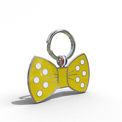 Yellow Bow Shaped Engravable Tag