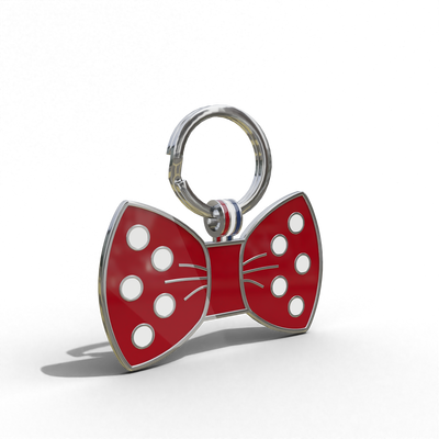 Red Bow Shaped Engravable Tag