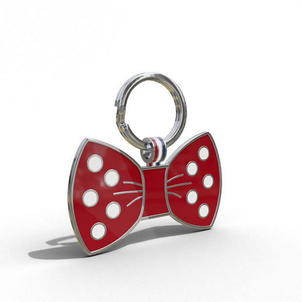 Red Bow Shaped Engravable Tag