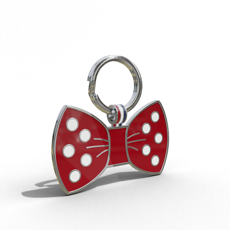 Red Bow Shaped Engravable Tag