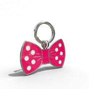 Dark Pink Bow Shaped Engravable Tag