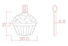 Dark Pink Cupcake Shaped Engravable Tag