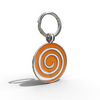 Orange Candy Swirl Round Shaped Engravable Tag