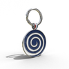 Navy Candy Swirl Round Shaped Engravable Tag