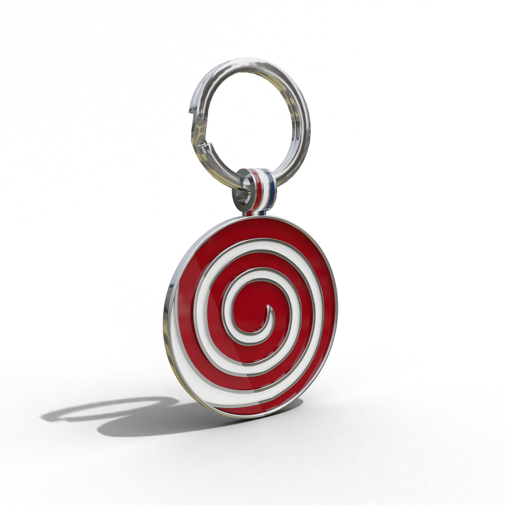 Red Candy Swirl Round Shaped Engravable Tag