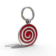 Red Candy Swirl Round Shaped Engravable Tag