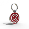 Red Candy Swirl Round Shaped Engravable Tag