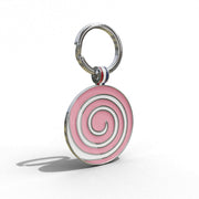 Light Pink Candy Swirl Round Shaped Engravable Tag