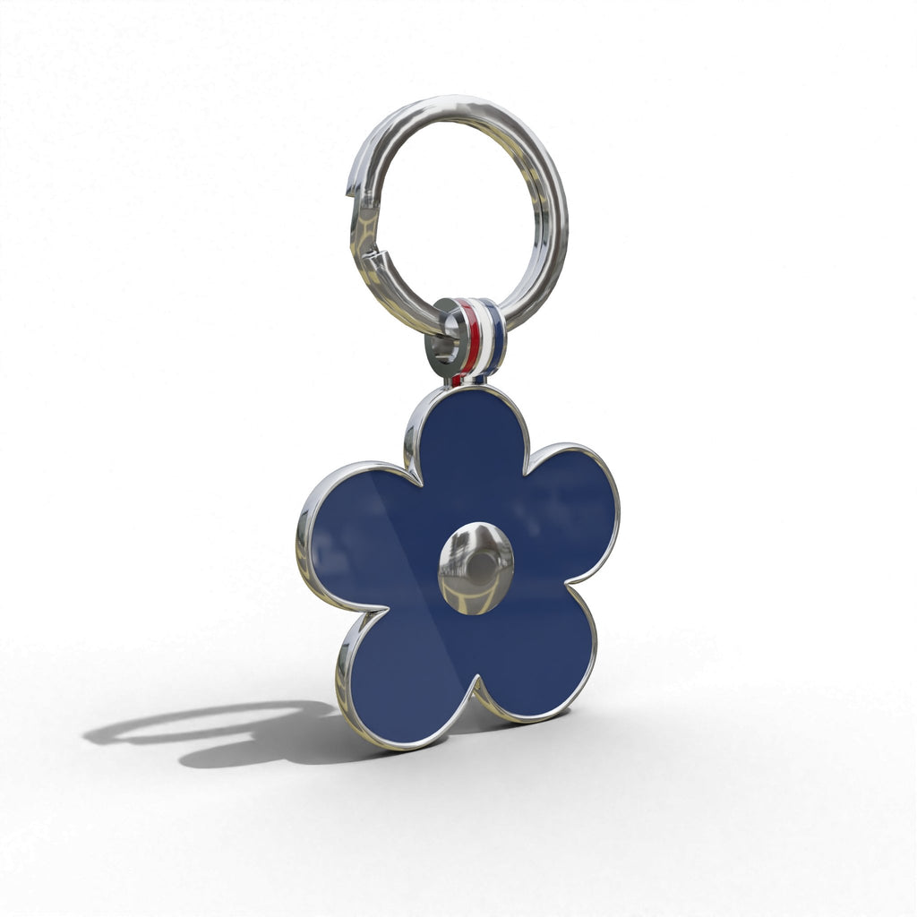 Lucky Clover Navy Engravable Tag