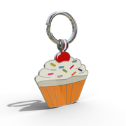 Orange Cupcake Shaped Engravable Tag