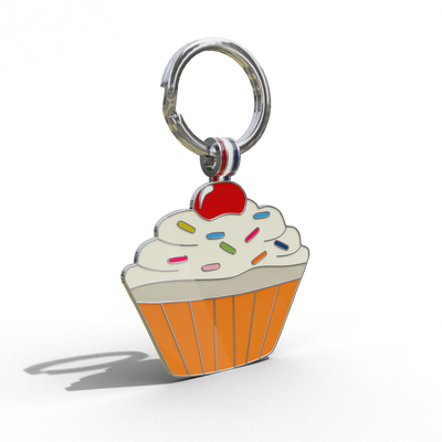 Orange Cupcake Shaped Engravable Tag