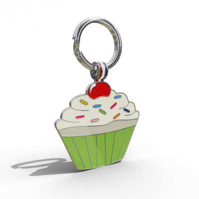 Green Cupcake Shaped Engravable Tag