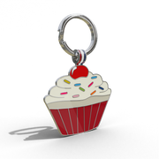 Red Cupcake Shaped Engravable Tag