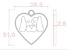 Orange Heart Pet Engravable Tag