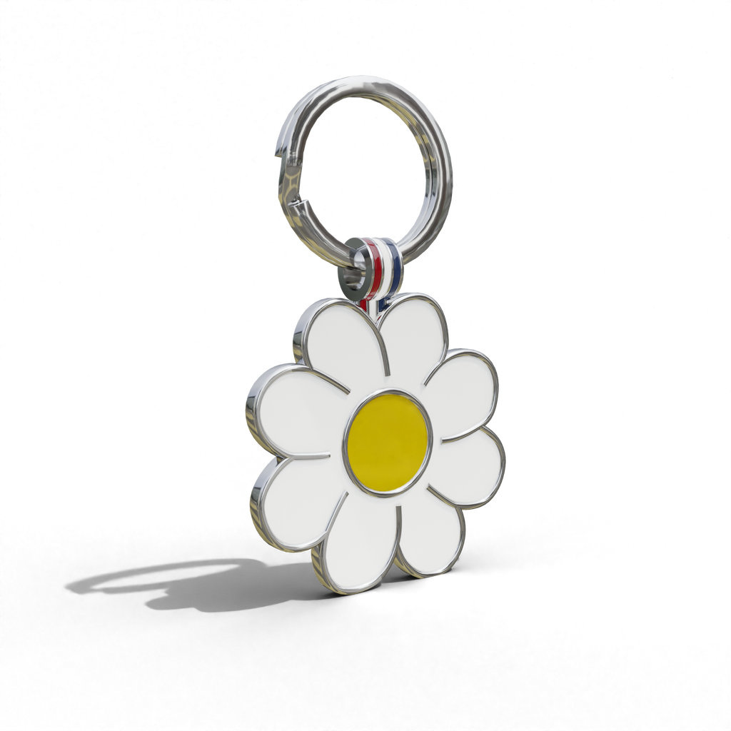 Yellow Daisy Shaped Engravable Tag