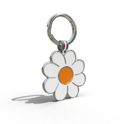 Orange Daisy Shaped Engravable Tag