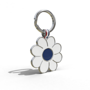 Navy Daisy Shaped Engravable Tag