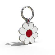 Red Daisy Shaped Engravable Tag