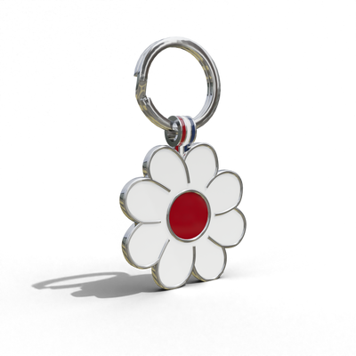 Red Daisy Shaped Engravable Tag