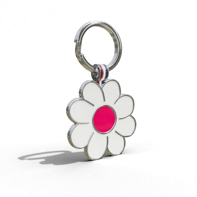 Dark Pink Daisy Shaped Engravable Tag