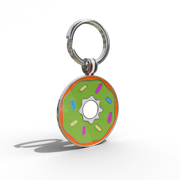 Green Donut Round Shaped Engravable Tag