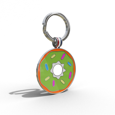 Green Donut Round Shaped Engravable Tag