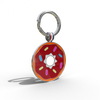 Red Donut Round Shaped Engravable Tag