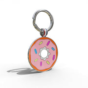 Light Pink Donut Round Shaped Engravable Tag