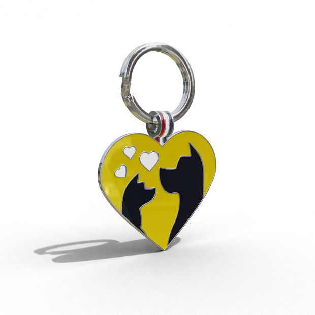 Yellow Friends Heart Shaped Pet Engravable Tag