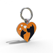 Orange Friends Heart Shaped Pet Engravable Tag