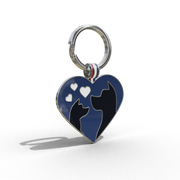 Navy Friends Heart Shaped Pet Engravable Tag