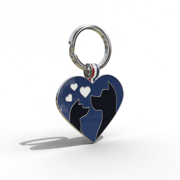 Navy Friends Heart Shaped Pet Engravable Tag