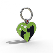 Green Friends Heart Shaped Pet Engravable Tag