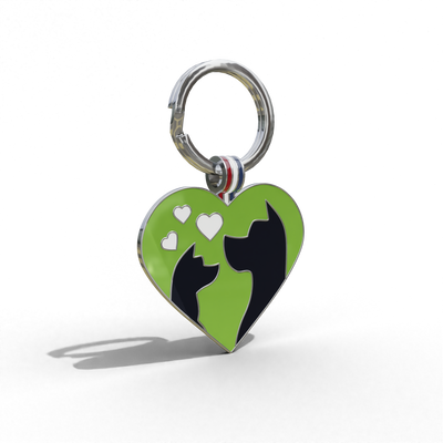 Green Friends Heart Shaped Pet Engravable Tag