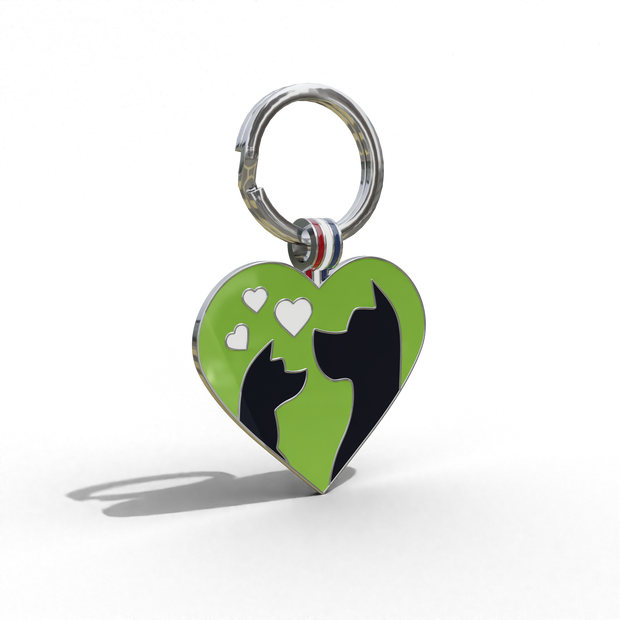 Green Friends Heart Shaped Pet Engravable Tag