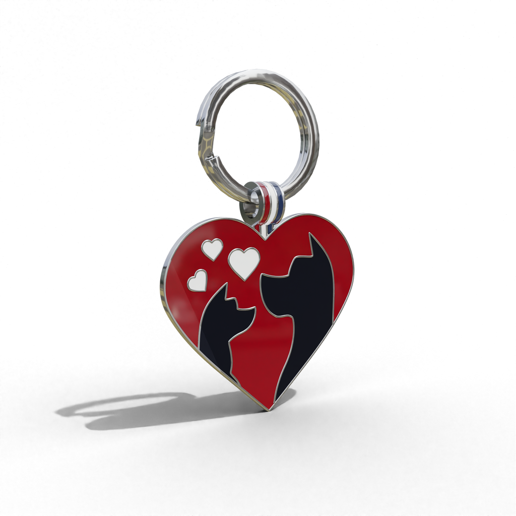 Red Friends Heart Shaped Pet Engravable Tag