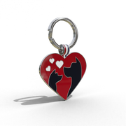 Red Friends Heart Shaped Pet Engravable Tag