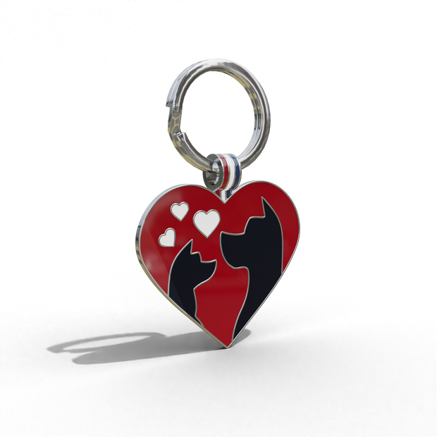 Red Friends Heart Shaped Pet Engravable Tag