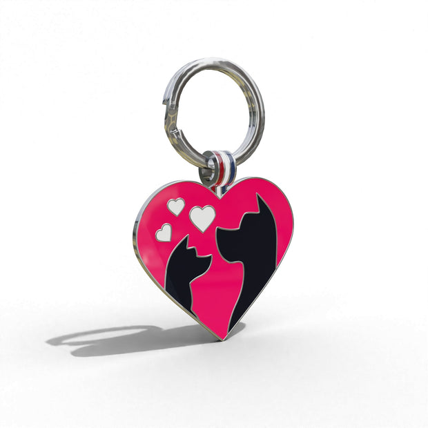 Dark Pink Heart Shaped Engravable Tag